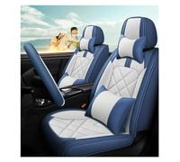 FHFB Couvre Sieges Housse De Siège Voiture en Cuir Accessoires pour Chrysler Tous Les Modèles pour 300c 300 300m pour Tremble pour Cirrus pour Daytona Couverture Siège Auto(Blue White Pillow)