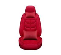 FHFB Couvre Sieges Housse De Siège Voiture en Cuir pour Fiat Tous Les Modèles pour 500 500L 2007-2014 pour Punto pour Bravo pour Viaggio pour Freemoauto 5 Sièges Couverture Siège Auto(Red Pillow 2)