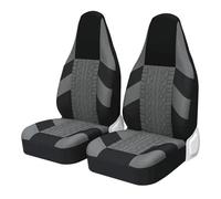 FHFB Couvre Sieges Housses De Siège Voiture 2 Pièces Style Pneu Seau pour Protection pour Ford Couverture Siège Auto(Gray 2 PCS)