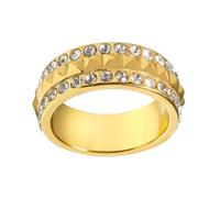 FHGSPQWM Anneaux géométriques incrustés de diamants en forme de pyramide unisexe en acier inoxydable pour anniversaire ou fête, One Size, Comme décrit, Comme décrit.