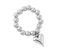 FHGSPQWM Bague créative en forme de cœur géométrique réglable en acier inoxydable pour les amateurs de mode et les amateurs de styles uniques au quotidien, One Size, Comme décrit, Comme décrit.