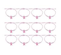 FHGSPQWM Bracelets tissés à la main pour la sensibilisation au cancer du sein - Bracelet durable et confortable pour femme - Accessoire de sensibilisation à la santé