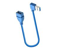 FHGSPQWM Câble d'extension USB 3.0 à 90 degrés coudé à droite et à gauche mâle vers femelle - Transfert de données super rapide pour ordinateur portable, TV, disque dur, appareil photo, câble USB