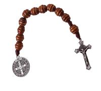 FHGSPQWM Chapelet de poche portable avec crucifix et symbole Benoît Unisexe Perles de prière Accessoires de poignet Cadeau religieux Cadeau Chapelet, taille unique, Comme décrit, Comme décrit.