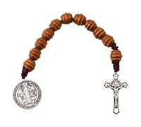 FHGSPQWM Chapelet de poche portable avec crucifix et symbole Benoît Unisexe Perles de prière Accessoires de poignet Cadeau religieux Cadeau Chapelet, taille unique, Comme décrit, Comme décrit.