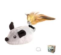 FHGSPQWM Chaton à roulement automatique avec effets sonores à longue queue, construction en peluche qui favorise l'exercice et la course électrique mentale, jouet anti-mastication pour se déplacer