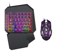 FHGSPQWM Clavier de jeu lumineux RVB à une main avec repose-poignet ergonomique, connectivités USB, bouton programmable pour améliorer le jeu des claviers de jeu à une main