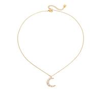 FHGSPQWM Collier avec pendentif en forme de lunes avec pierres de zircon brillantes et chaîne en acier inoxydable