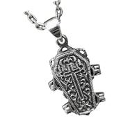 FHGSPQWM Collier avec pendentif en forme de tête de mort et crucifix - Breloque gothique unique avec détails mystérieux pour breloque audacieuse et accessoires de costume alternatifs