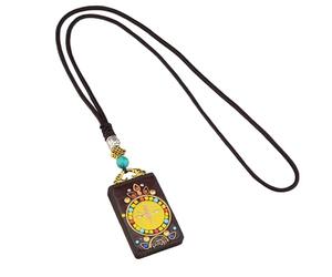 FHGSPQWM Collier avec pendentif léger et confortable en ébène et cuivre pour porter au quotidien Amulette bouddhiste, One Size, Comme décrit, Comme décrit.
