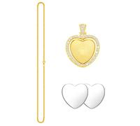 FHGSPQWM Collier avec pendentif réversible en forme de cœur avec incrustation rotative - Accessoires de fabrication de bijoux pour femmes et filles, One Size, Comme décrit, Comme décrit.