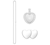 FHGSPQWM Collier avec pendentif réversible en forme de cœur avec incrustation rotative - Accessoires de fabrication de bijoux pour femmes et filles, One Size, Comme décrit, Comme décrit.