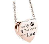 FHGSPQWM Collier classique en acier inoxydable avec pendentif en forme de cœur sculpté pour conserver les cendres d'un animal de compagnie perdu