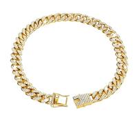 FHGSPQWM Collier cubain tendance pour animal domestique avec boucles sécurisées et longueur réglable pour anniversaire, photographie, collier cubain pour animal domestique