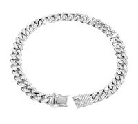 FHGSPQWM Collier cubain tendance pour animal domestique avec boucles sécurisées et longueur réglable pour anniversaire, photographie, collier cubain pour animal domestique