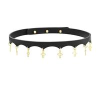 FHGSPQWM Collier en cuir synthétique avec motif religieux multifonctionnel - Chaîne de taille distinctive en cuir pour les créateurs de tendances - Pendentif religieux géométrique, One Size, Comme