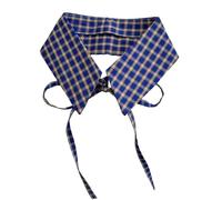 FHGSPQWM Collier frauduleux modifiable - Plan de déni de cravate en polyester fin pour formatage au bureau et réunion, Grille jaune et bleue, taille unique