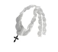 FHGSPQWM Collier ras du cou en dentelle avec croix - Longueur réglable - Design unique pour femme - Style vintage - Idée cadeau - Style gothique, One Size, Comme décrit, Comme décrit.