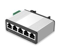 FHGSPQWM Commutateurs industriels Gigabit en alliage d'aluminium à 5 ports - Dissipation de la chaleur - Sans adaptateur d'alimentation - Commutateurs Gigabit Ethernet Gigabit