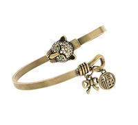 FHGSPQWM Élégant bracelet vintage en laiton avec accents de diamants et breloque animale réglable en cuivre pour femme, One Size, Comme décrit