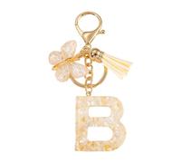 FHGSPQWM Élégante chaîne à lettres avec breloque papillon, légère, en résine et métal antirouille pour les essentiels du quotidien, accessoire multifonction pour portefeuilles, b, taille unique