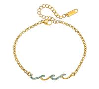 FHGSPQWM Élégante chaîne de main ondulée inspirée de la mer avec strass étincelants pour les vacances à la plage et les sorties quotidiennes Chaîne de main tendance