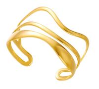 FHGSPQWM Élégante manchette ouverte inspirée de la mer avec fleur et étoile de mer, design flexible, bijoux élégants en acier inoxydable, bijoux tendance pour fête de plage, soirée, taille unique