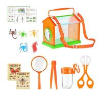 FHGSPQWM Ensemble d'aventures en plein air pour enfants comprenant une boîte d'observation pratique et un filet à papillons