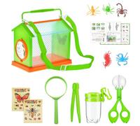 FHGSPQWM Ensemble d'aventures en plein air pour enfants comprenant une boîte d'observation pratique et un filet à papillons
