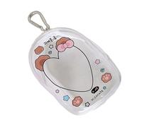 FHGSPQWM Étui de protection en PVC transparent pour figurines de poupée avec compatibilité porte-clés et rangement pour poupées miniatures, objets de collection, sac de rangement portable, Love Bear