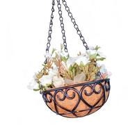 FHGSPQWM Grand panier à fleurs en osier naturel à suspendre au mur de jardin - Panier à fleurs en rotin - Vase à suspendre pour plantes rétro