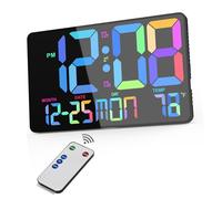 FHGSPQWM Grande horloge murale numérique avec grand écran LED, télécommande, double alarme, bureau pour décoration de salle de classe