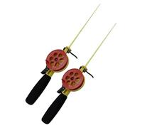 FHGSPQWM Lot de 2 cannes à pêche sur glace, construction haute résistance, utilisation portable en hiver, canne à pêche à haute sensibilité pour débutant