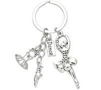 FHGSPQWM Porte-clés avec motif de danseuse de ballet gracieuse - Accessoire sur le thème de la danse - Cadeau pour les amateurs de danse