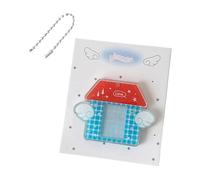 FHGSPQWM Porte-clés tendance pour cartes de campus, petites pochettes de rangement pour photos, cartes, accessoires de protection pour cartes d'école, porte-badges, Cabane rouge et bleue, Taille