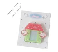 FHGSPQWM Porte-clés tendance pour cartes de campus, petites pochettes de rangement pour photos, cartes, accessoires de protection pour cartes d'école, porte-badges, Cabane rose et verte, Taille unique