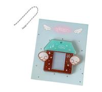 FHGSPQWM Porte-clés tendance pour cartes de campus, petites pochettes de rangement pour photos, cartes, accessoires de protection pour cartes d'école, porte-badges, Coton bleu et marron, Taille unique