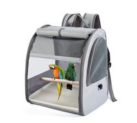 FHGSPQWM Sac à dos ergonomique pour perroquets - Cage de protection solaire en maille avec double tasse d'alimentation pour oiseaux médias - Sac à dos portable avec tasses d'alimentation