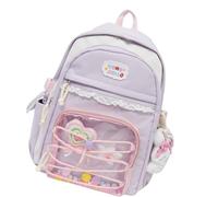 FHGSPQWM Sac unisexe à panneaux transparents avec accents de perles ludiques, construction robuste, caractéristiques d'organisation intelligentes, sangles rembourrées réglables, design sac à dos