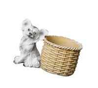 FHGSPQWM Sculpture de chien pour pot de fleurs - Figurine de chiot - Panier de fleurs pour jardin, cour, terrasse, maison et extérieur