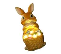 FHGSPQWM Statue de lapin décorative à énergie solaire avec lumière florale, ajoutant la touche parfaite à la décoration de jardin pour enfant Statue de jardin