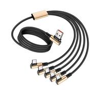 FHGSPQWM TangleFree Câble USB C 5 en 1 avec plusieurs chargeurs d'appareils avec nylon tressé et sangles magiques pour un rangement facile Câble USB C à charge rapide