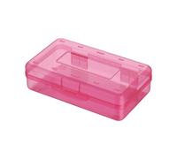 FHGSPQWM Trousse à crayons transparente résistante à l'eau - Boîte de rangement pour stylos rigides - Organisateurs de marqueurs artistiques colorés en polypropylène transparent pour artistes, Rouge