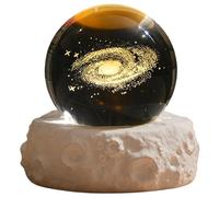 FHGSPQWM Veilleuse en verre en forme de boule de cristal - Décoration de maison ou de bureau - Veilleuse avec base en gypse - Décoration de globe en verre durable