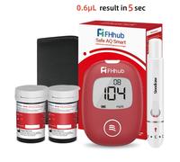 FHhub Safe AQ compteur de glycémie intelligent avec bandelettes de test lancettes diabète moniteur de glycémie glucomètre 0.6μL ou seulement bande no meter 100 strip