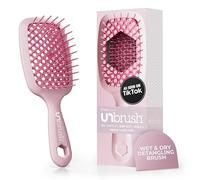 FHI Heat UNbrush Brosse démêlante pour un brossage sans douleur de tous types de cheveux humides ou secs, poils antistatiques DuoFlex durables, poignée légère, brosse à cheveux ventilée, rose pivoine