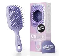FHI Heat UNbrush Brosse Démêlante à Cheveux Secs ou Mouillés, Brosse à Cheveux Aérée, Brossage sans Douleur, Tous Types de Chevelure, Picots DuoFlex Antistatiques, Manche Léger, Violet Clair Lilas