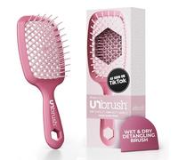 FHI Heat UNbrush Brosse Démêlante à Cheveux Secs ou Mouillés, Brosse à Cheveux Aérée, Brossage sans Douleur, Tous Types de Chevelure, Picots DuoFlex Antistatiques, Manche Léger, Rose Foncé
