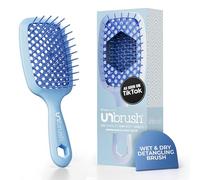 FHI Heat UNbrush Brosse Démêlante à Cheveux Secs ou Mouillés, Brosse à Cheveux Aérée, Brossage sans Douleur, Tous Types de Chevelure, Picots DuoFlex Antistatiques, Manche Léger, Bleu Pervenche Clair