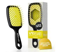 FHI Heat UNbrush Brosse Démêlante à Cheveux Secs ou Mouillés, Brosse à Cheveux Aérée, Brossage sans Douleur, Tous Types de Chevelure, Picots DuoFlex Antistatiques, Manche Léger, Jaune Soleil